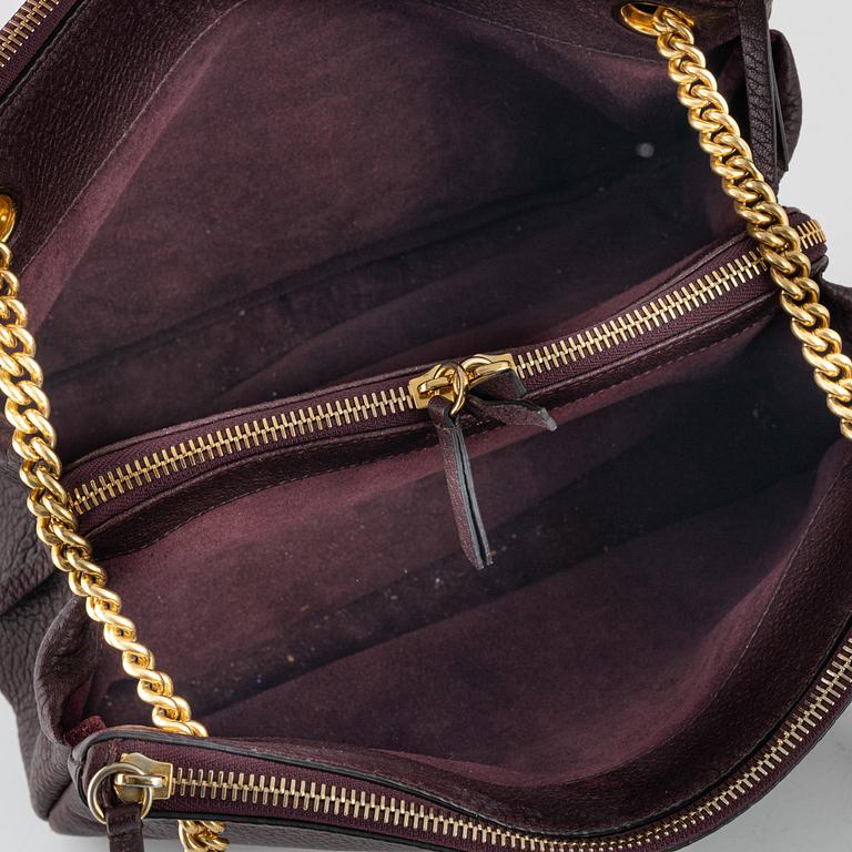 Mulberry, a burgundy leather handbag.