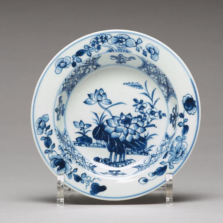 A matched set of 12 blue and white dessert dishes, Qing dynasty, 18th Century.