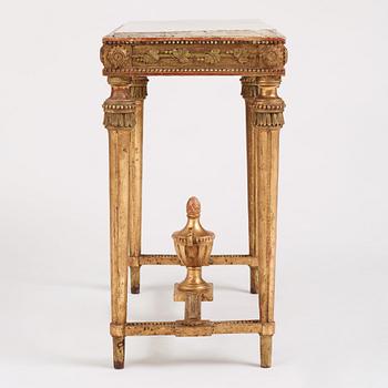 A Gustavian console table, late 18th Century.