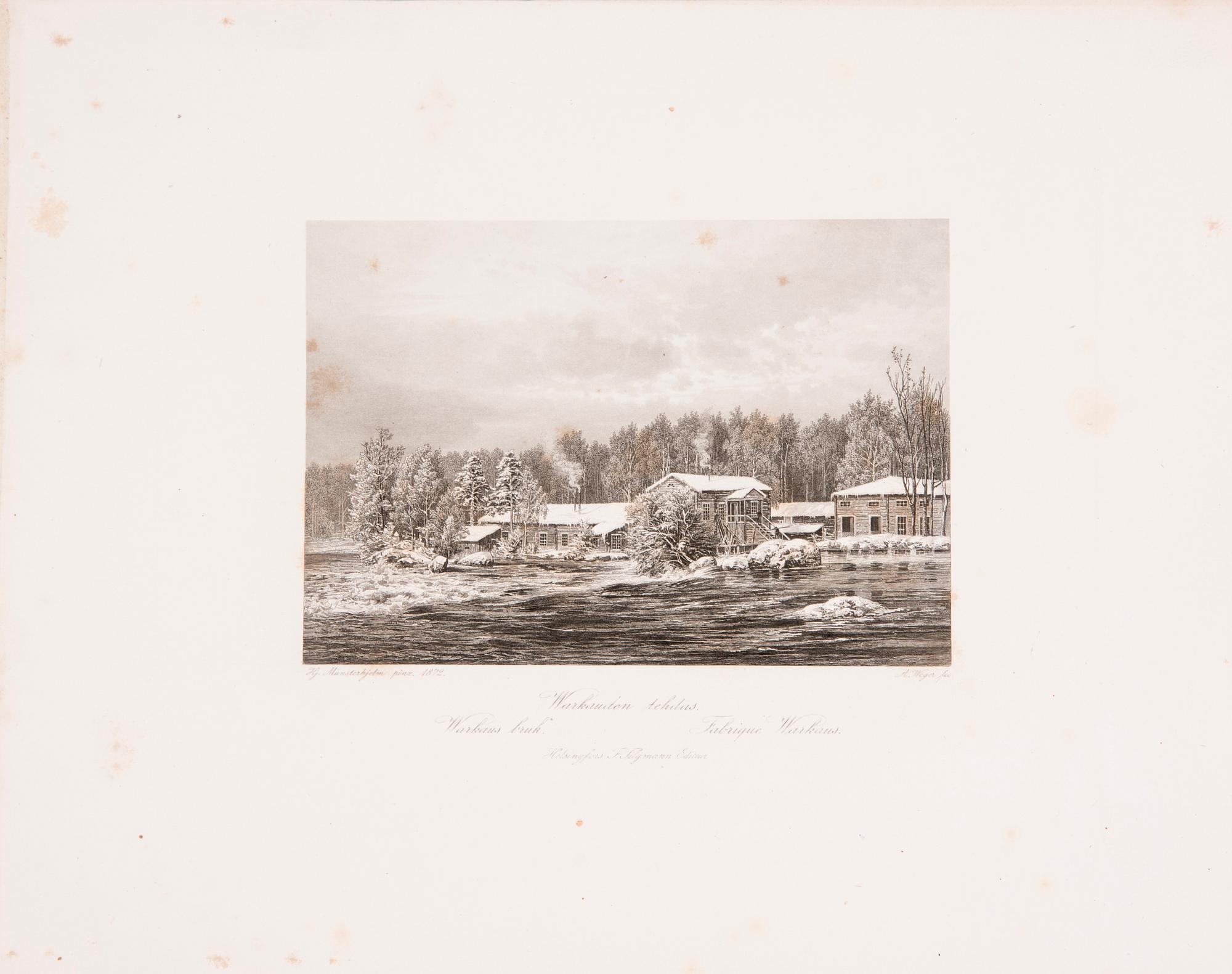 PARTI GRAVYRER, ca 25 st,  stålstick, "En resa i Finland", A. Weger, 1870-tal.