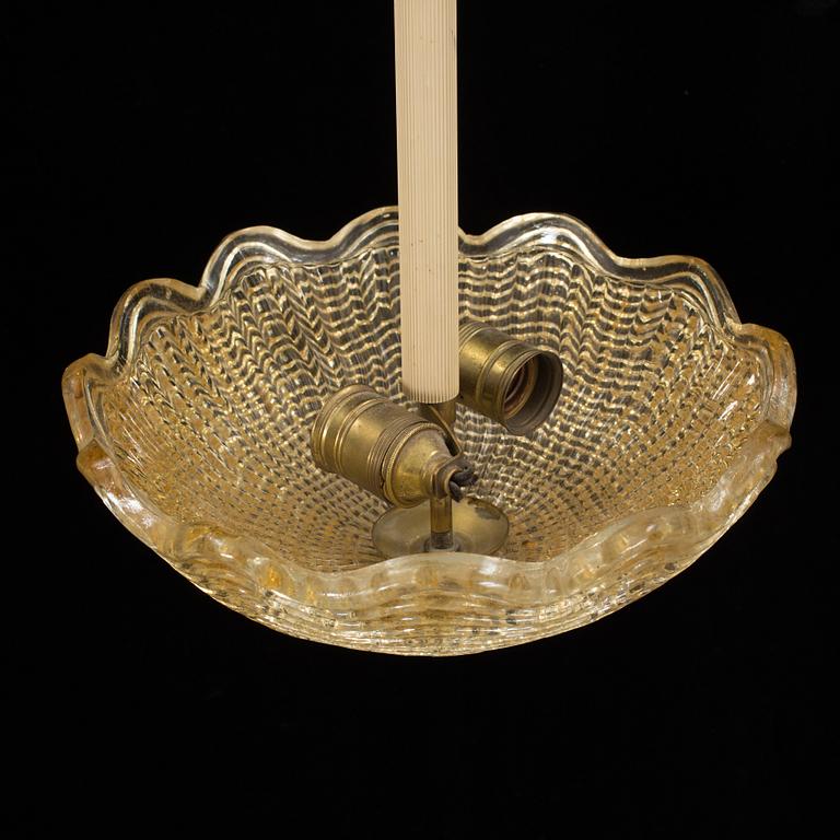 TAKLAMPA, Orrefors, 1960-tal. Höjd ca 39 cm.