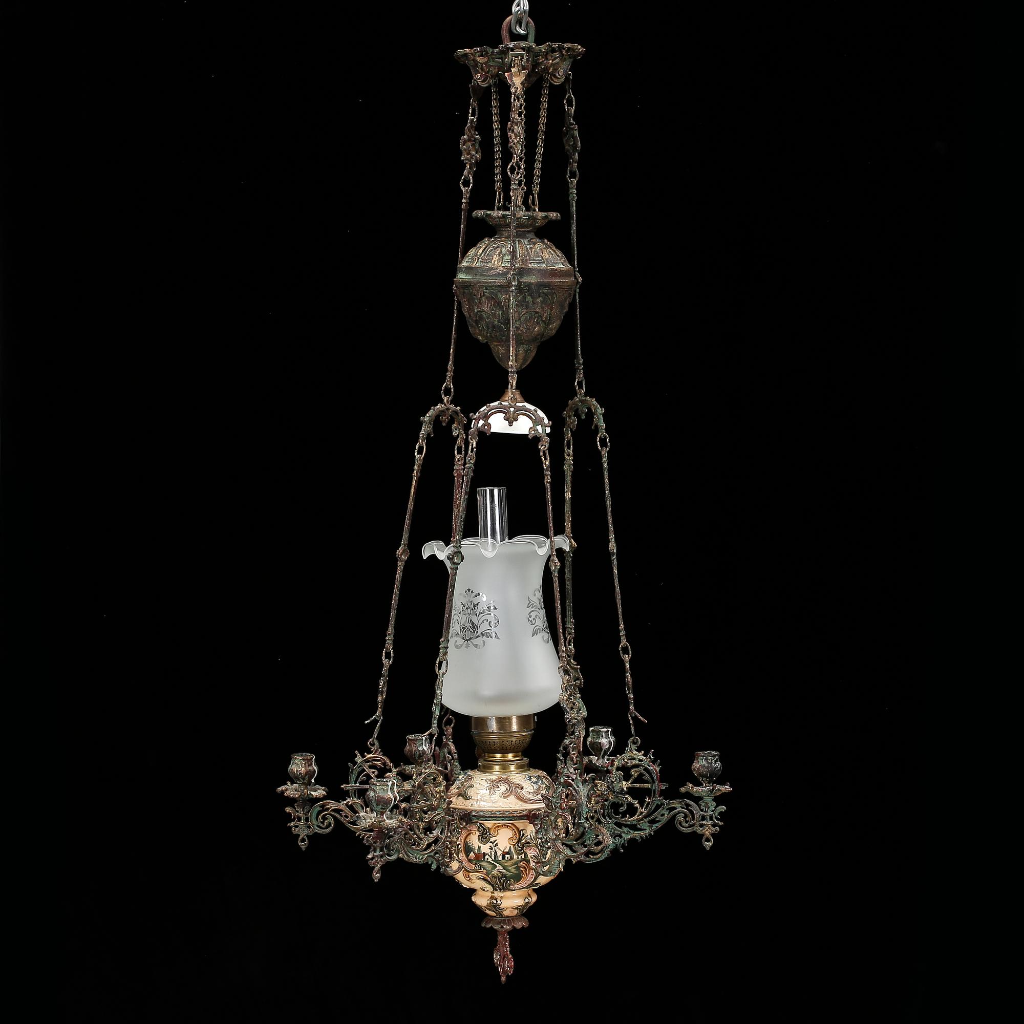 TAKFOTOGENLAMPA, majolika, Kosmos brenner, 1900-tal.