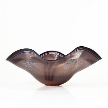 Gunnar Cyrén, skål, graal, glas, Orrefors 1992.