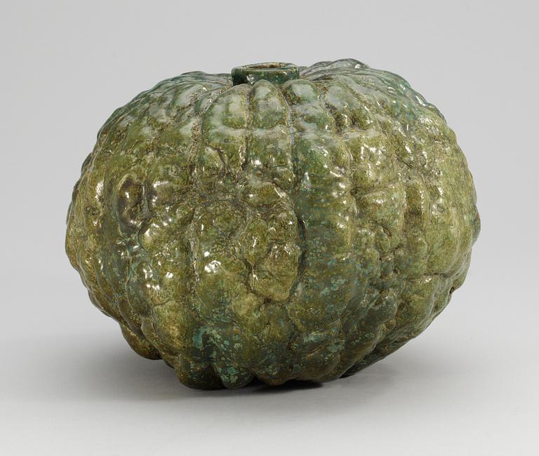 A Hans Hedberg faience pumpkin, Biot, France.