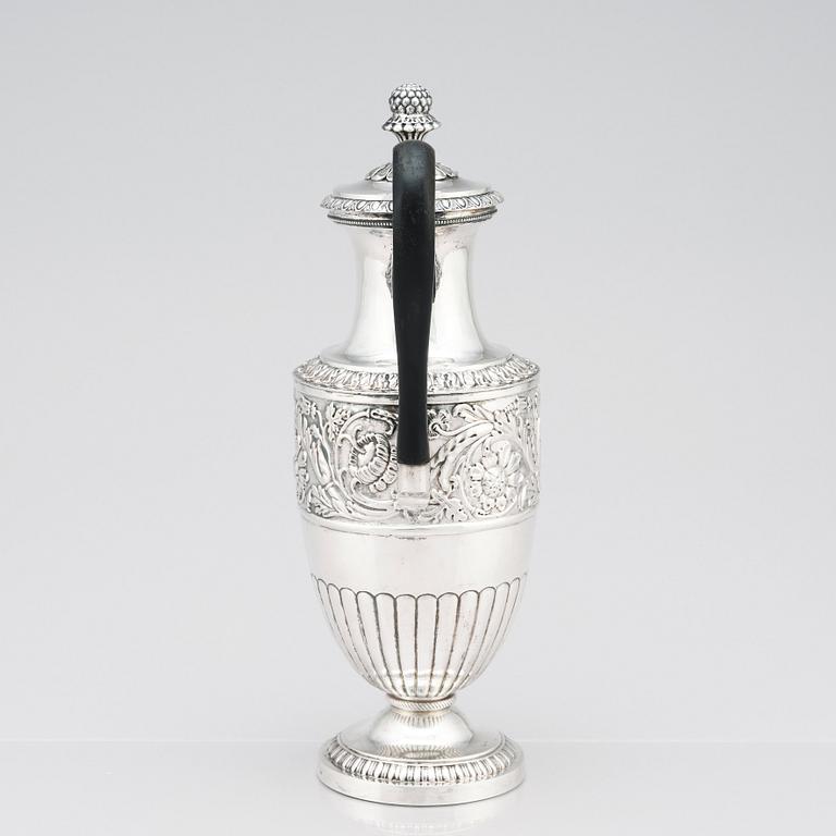 A Swedish Empire silver coffee-pot, marks of Adolf Zethelius, Stockholm 1835.