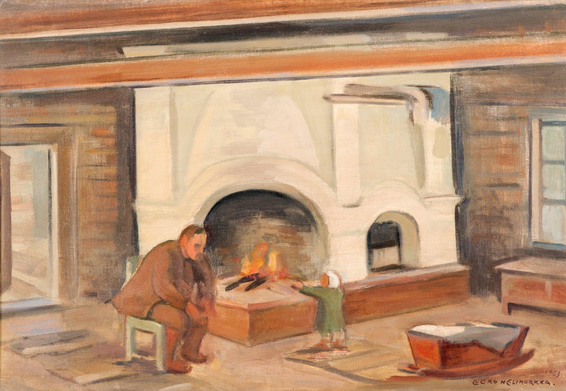 Eero Nelimarkka, COTTAGE INTERIOR.