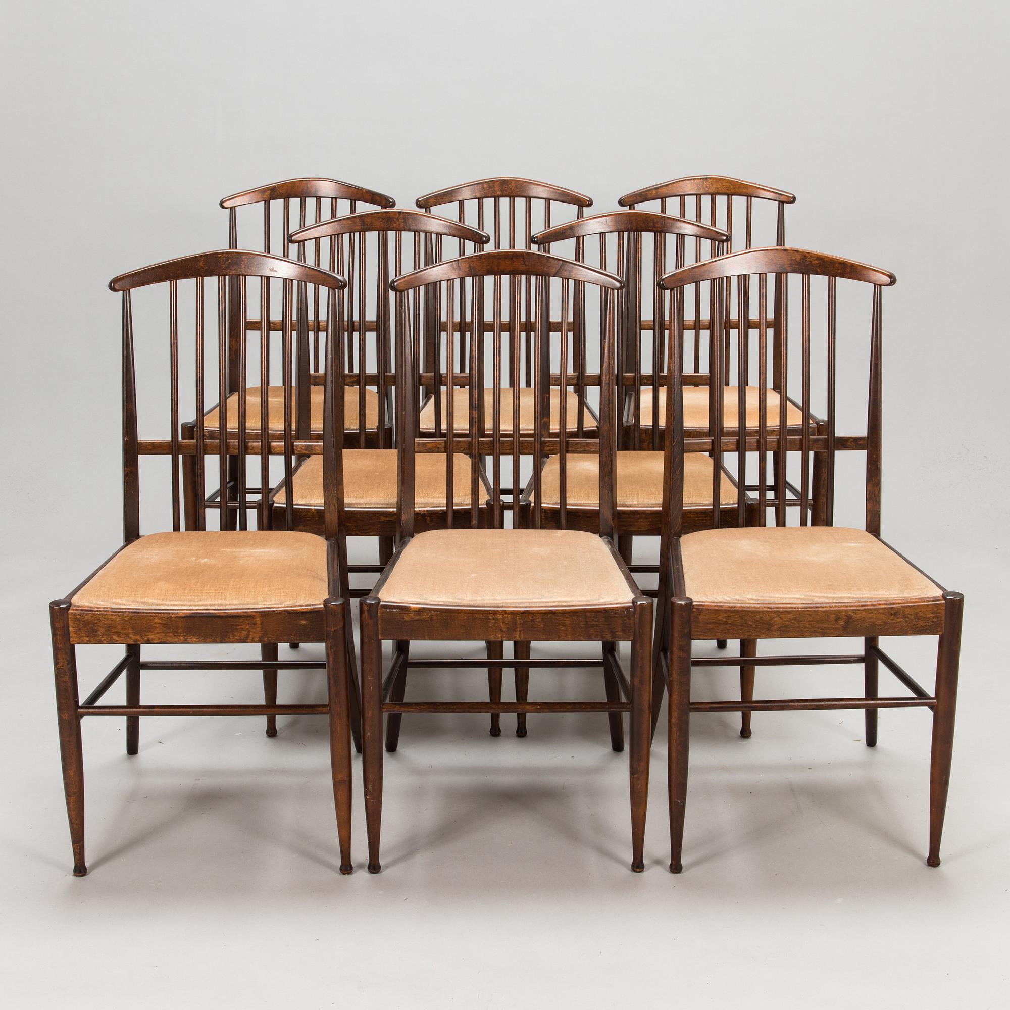 Kerstin Hörlin-Holmquist, Eight 1970's 'Charlotte' dining chairs for Asko.
