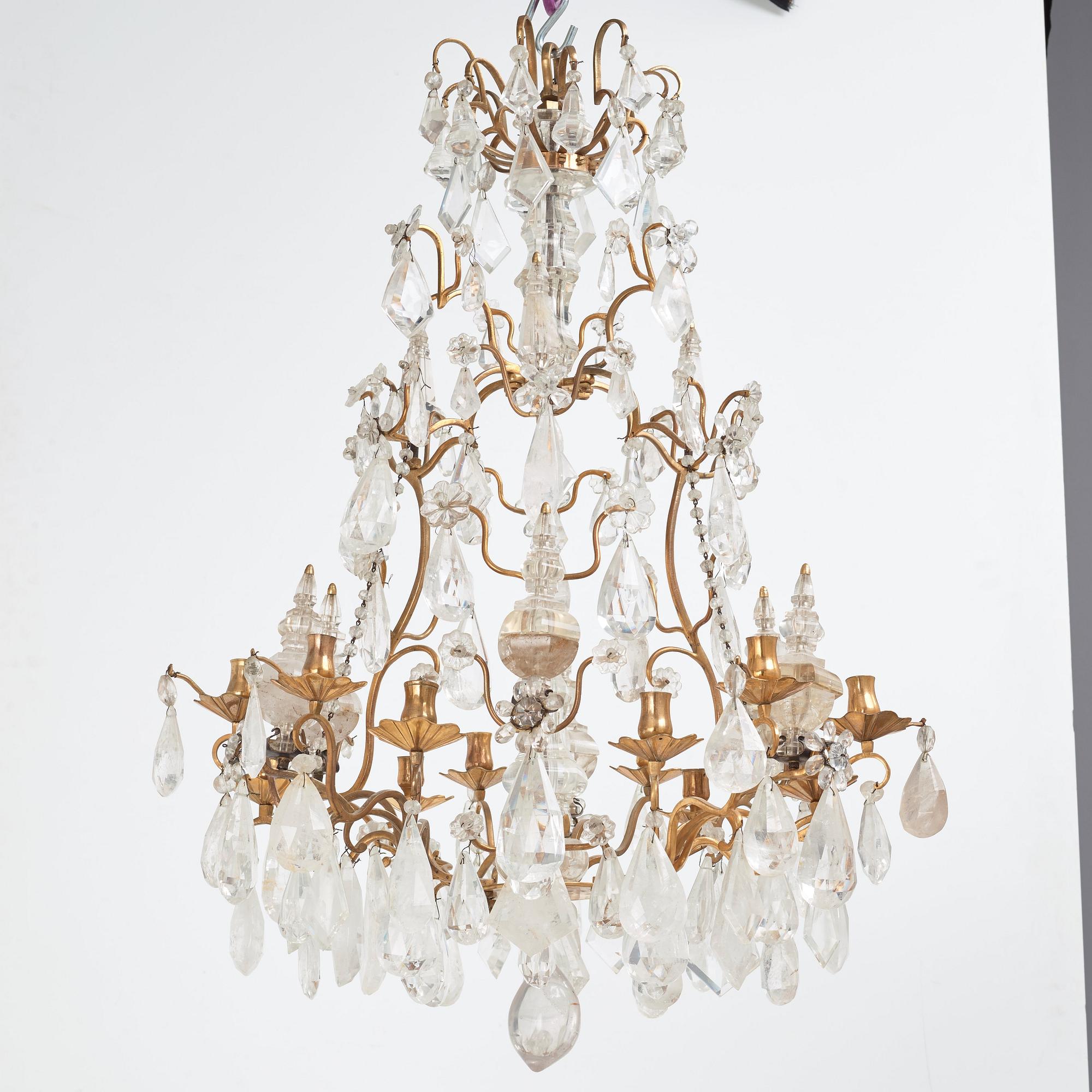 A French 19th century twelve-light chandelier.