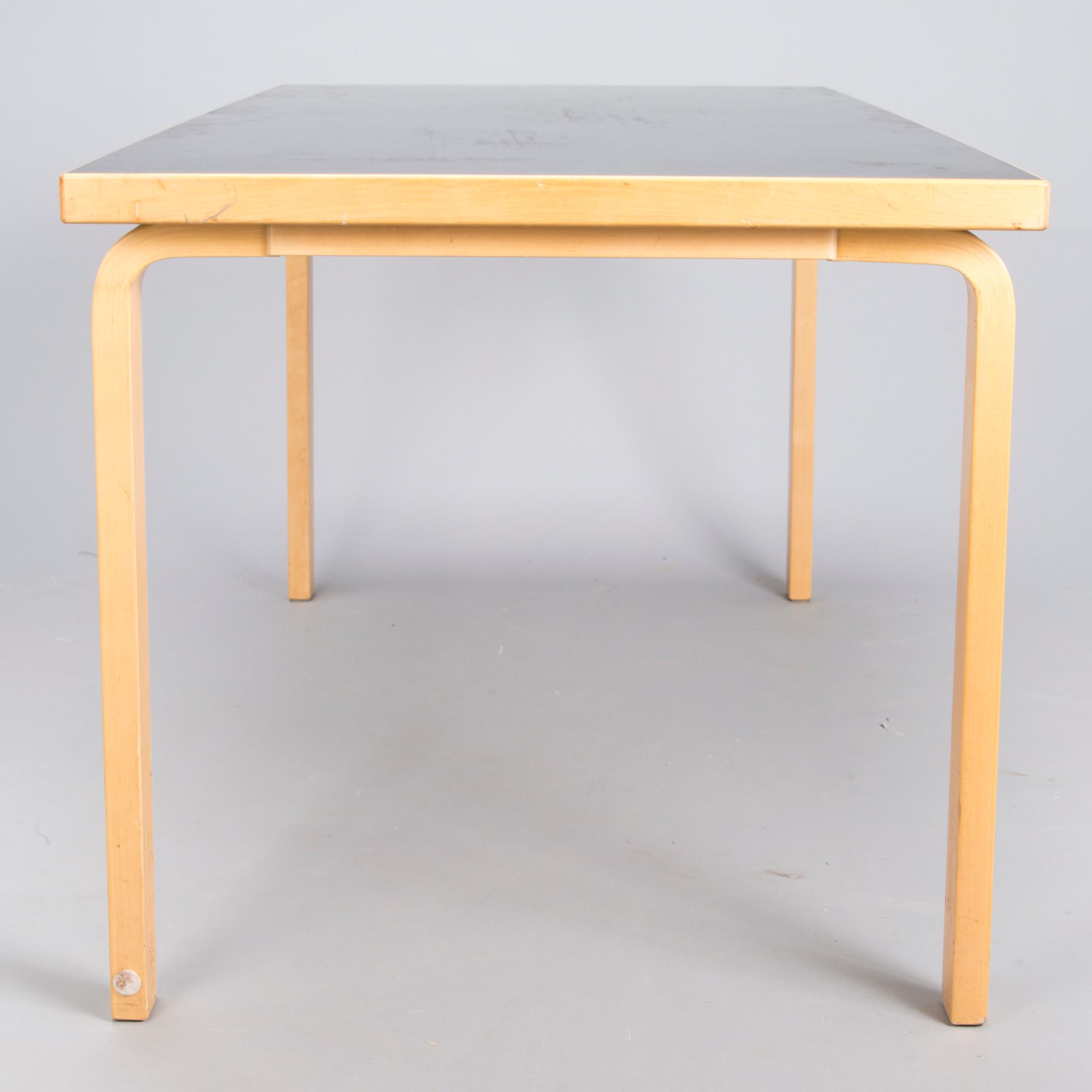 ALVAR AALTO, a late 20th century  '81A', table for Artek.