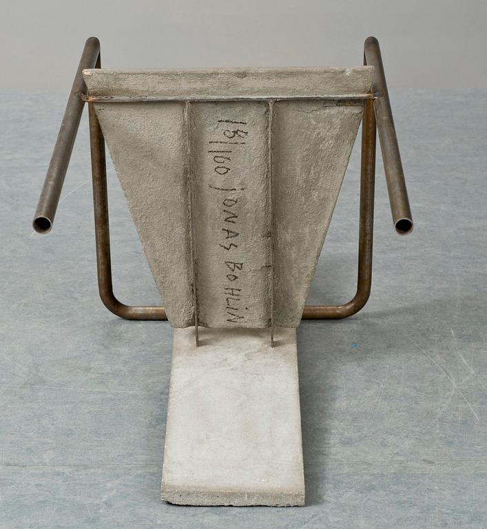A Jonas Bohlin concrete and iron chair "Concrete", Källemo.