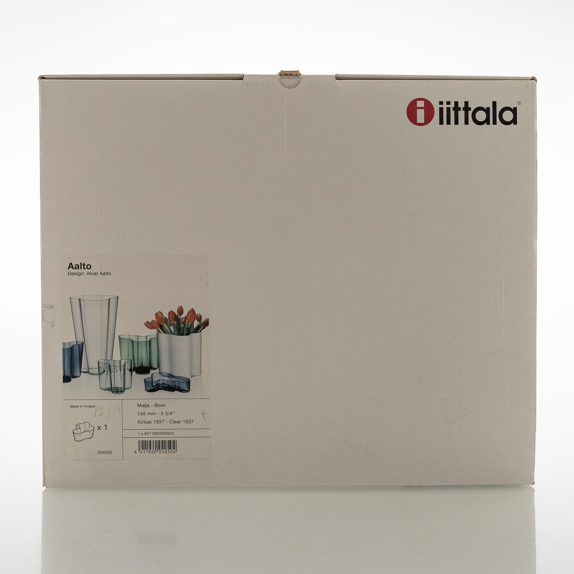 Alvar Aalto, a glass vase model 3031, signed Alvar Aalto Iittala 2002 and numbered 187/2000.