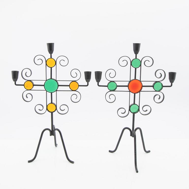 Gunnar Ander, Collection of Candleholders / Candelabra, 14 pieces, Ystad Metall.