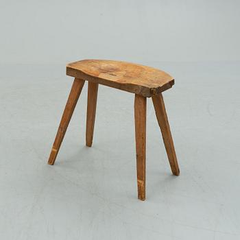 A pine stool from Hälsingland, 19th/20th Century.