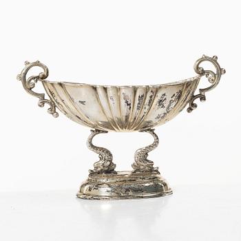 A possibly Spanish silver bowl, unclear/worn marks, 20th century.
