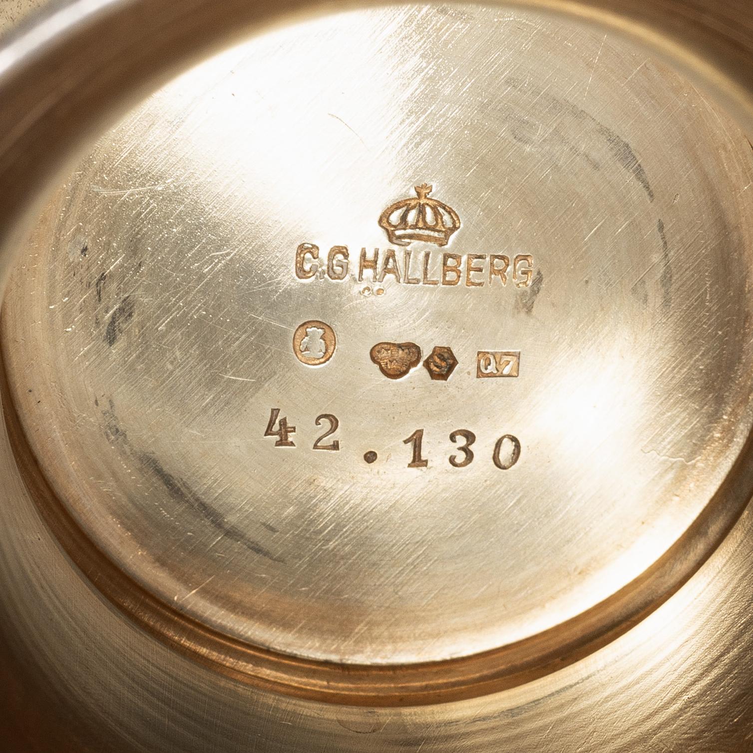 Six Swedish silver cups and trophies, including with mark of K Anderson, Stockholm 1912.