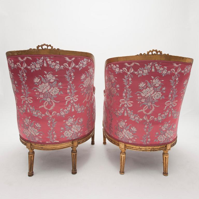 BERGÈRER, ett par, gustaviansk stil, 1900-tal.