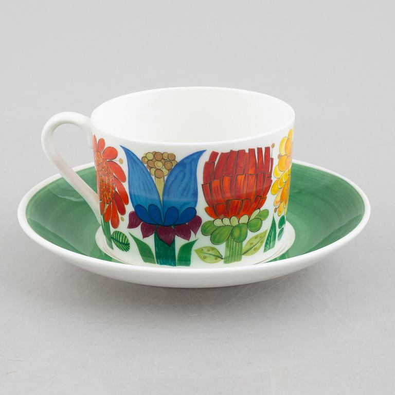 Stig Lindberg, a set of four tea cups, "Tahiti", Gustavsberg, second half of the 20th century.