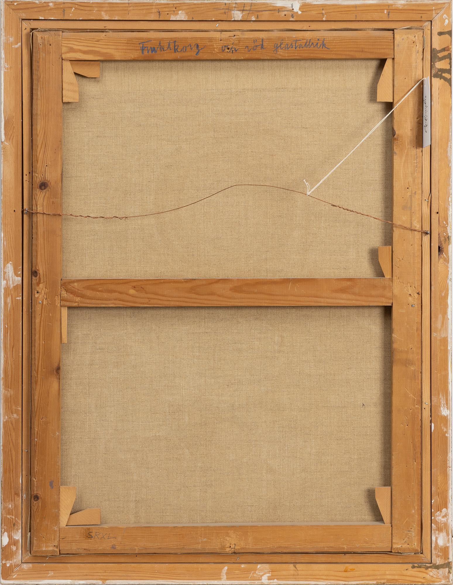 Sigurd Möller, "Fruktkorg och röd glastallrik".