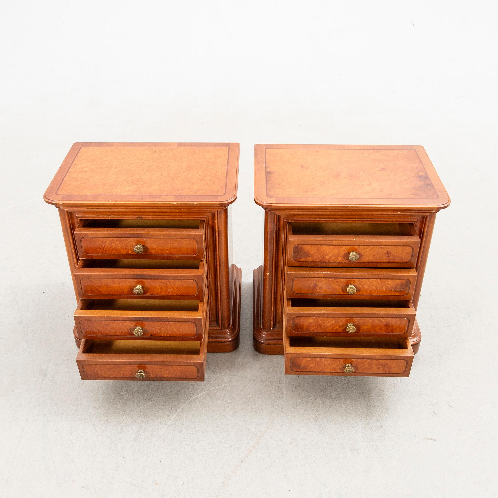 Nightstands, a pair, later part of the 20th century.