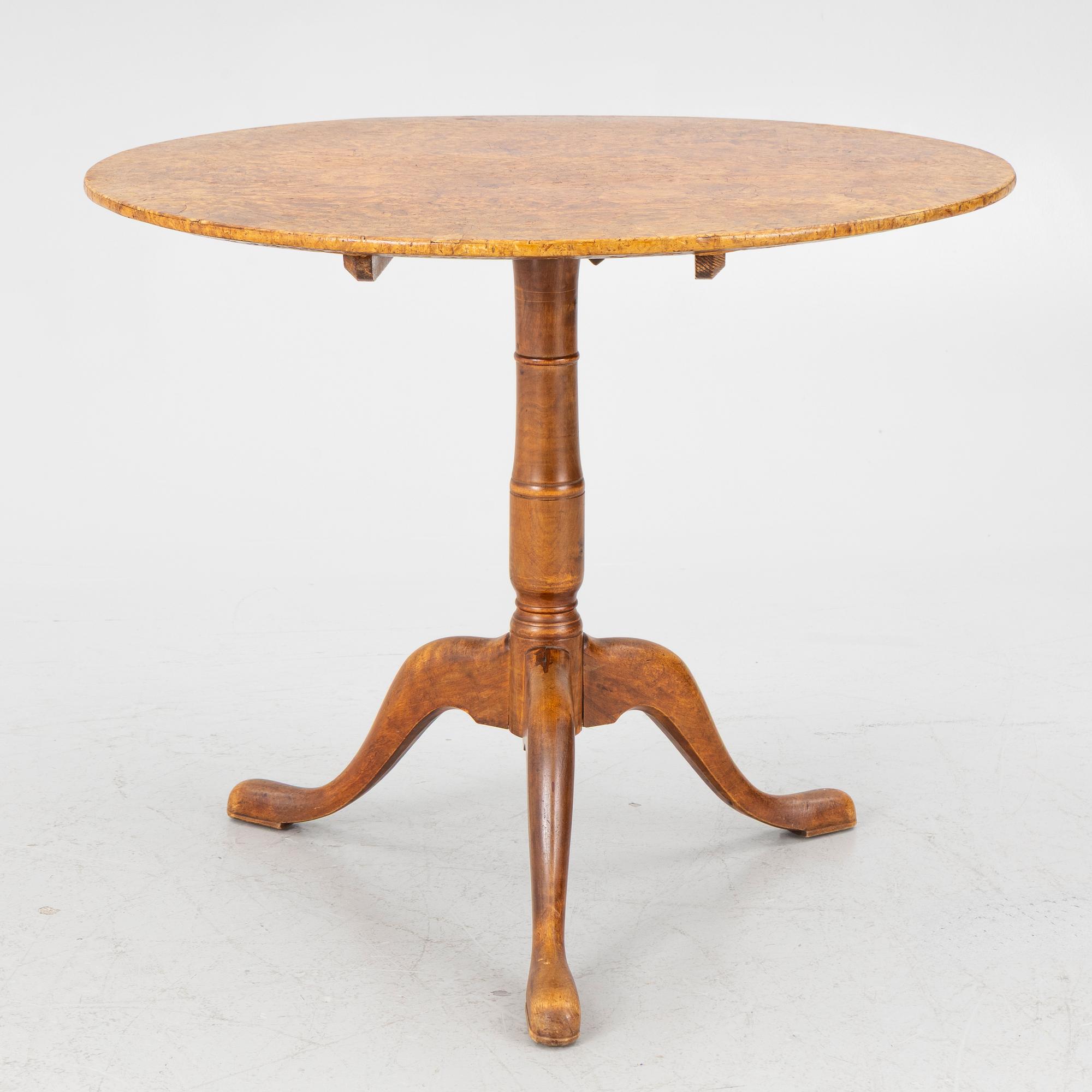 A tilt-top table by A. J. Rosendahl (master active in Arboga 1762-1836).