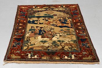 A carpet, Antique Kashan, so called Motachem, ca 197 x 143 cm.