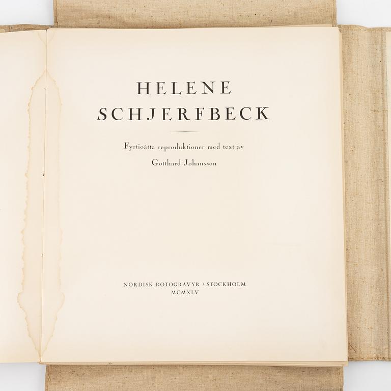 Helene Schjerfbeck, mapp med reproduktioner, 48 st. Nordisk Rotogravyr, Stockholm, 1945.