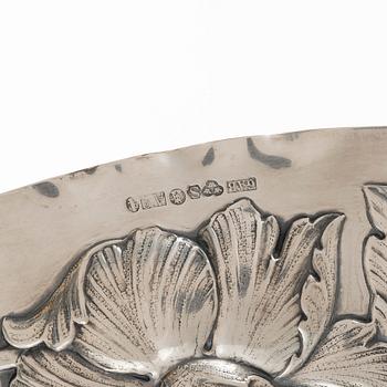 A Baroque style silver presentation dish, mark of GAB, Stockholm 1951.