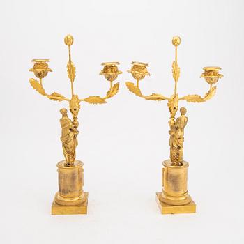 A pair of Empire candelabras first half of the 19th century.