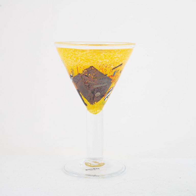 Bertil Vallien, coctailglas 10 st, "Satellite", Kosta Boda.
