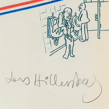 LARS HILLERSBERG, mixed media on paper signed.