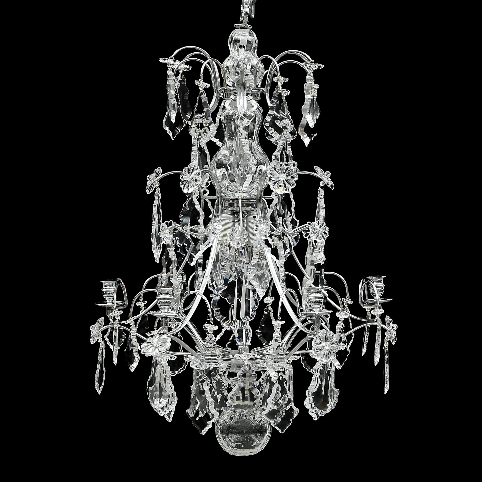 LJUSKRONA, barockstil, 1900-/2000-tal. Höjd ca 77 cm.