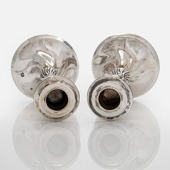 Ljusstakar, ett par, silver, möjligen Danmark / Norge 1900-talets mitt.