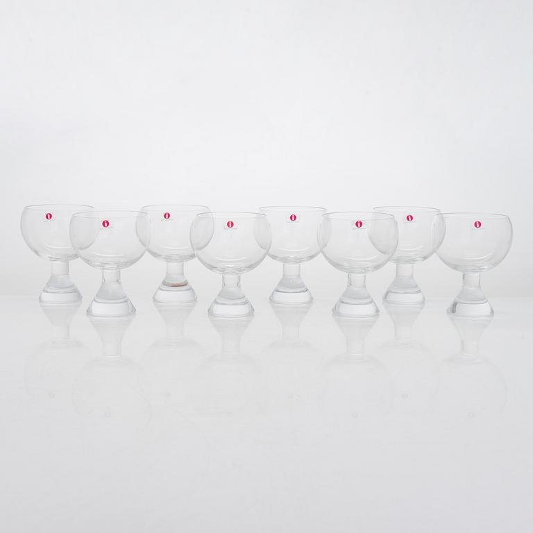 Tapio Wirkkala, a set of eight '275th anniversary glasses' Iittala, 1956.