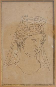 OKÄNDA KONSTNÄRER, teckningar, 2+1 st.