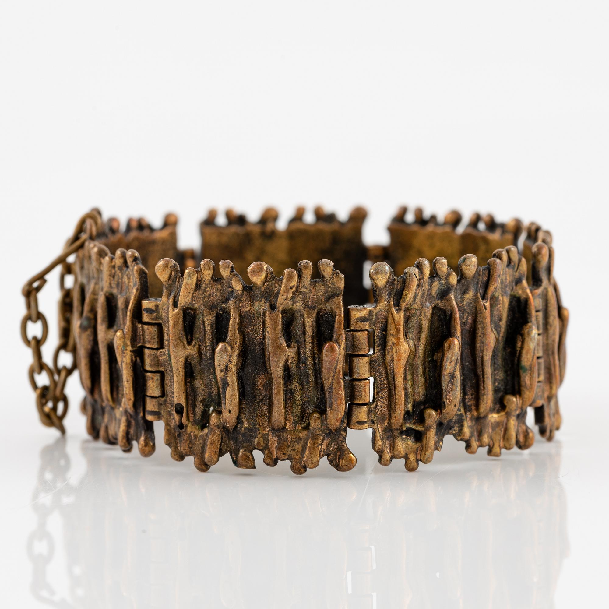 Pentti Sarpaneva, collier och armband, brons med ametist.