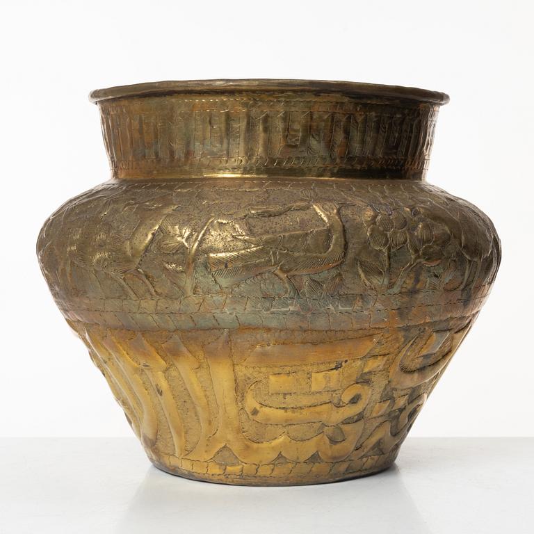 Two brass egyptian revival vessels, early 20th century.