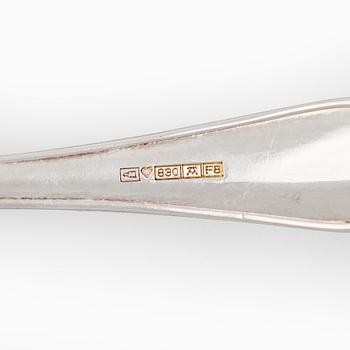 Erä ottimia ja aterimia, 21 kpl, "Chippendale", Auran Kultaseppä Turku ja Kultakeskus Hämeenlinna 1970-1980-luku.