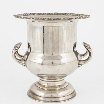 A silver plated wine cooler, Hong Kong, second half of the 20th Century.