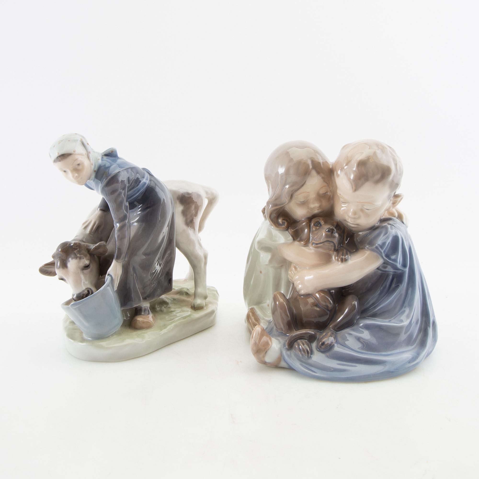 Figuriner 4 st Royal Copenhagen 1900-talets mitt/andra hälft porslin.