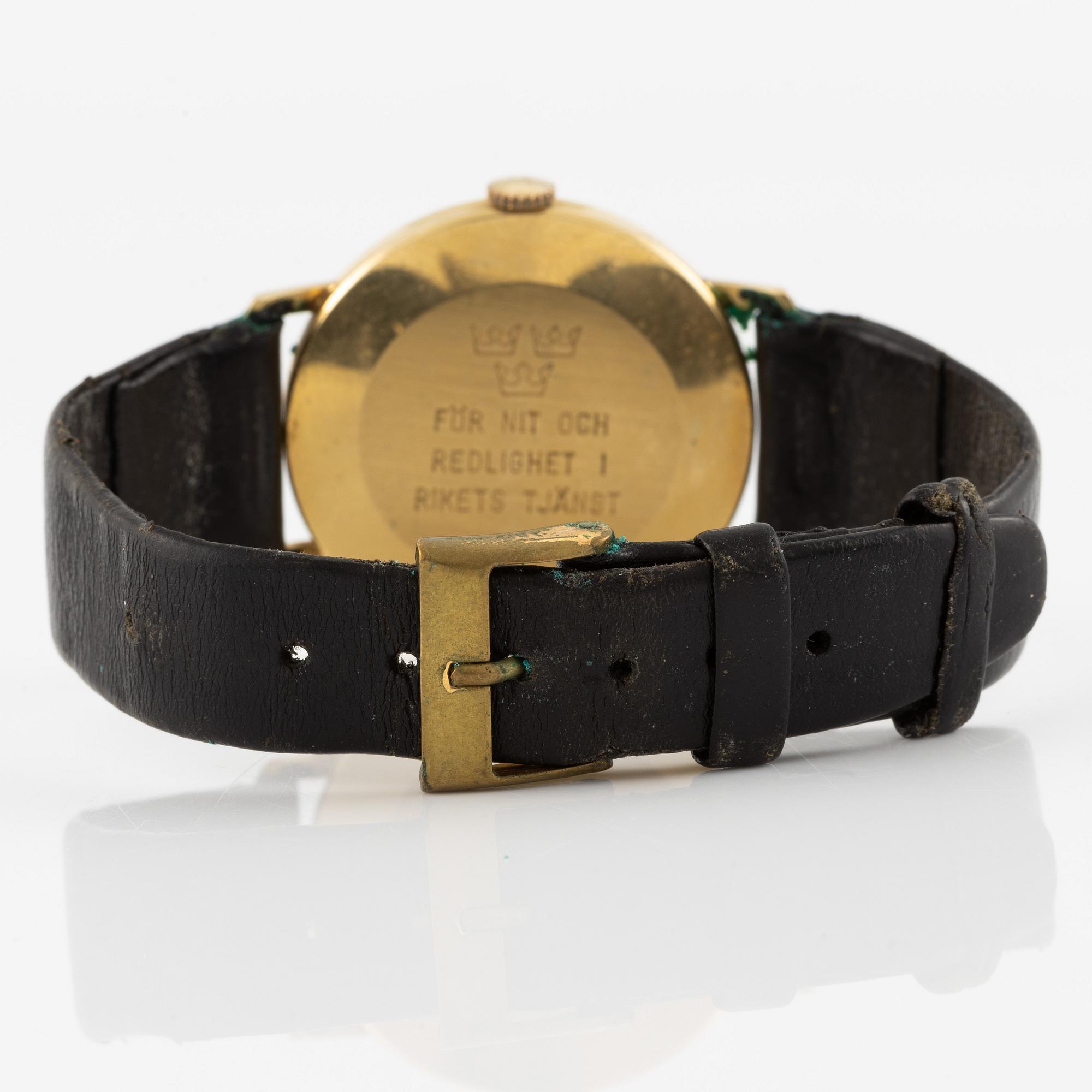 Certina, wristwatch, 18K gold, 34 mm.