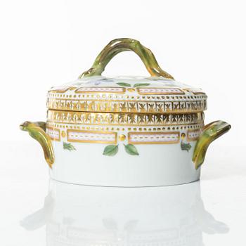 Royal Copenhagen, a lidded box, 'Flora Danica', Denmark, 1954-9.