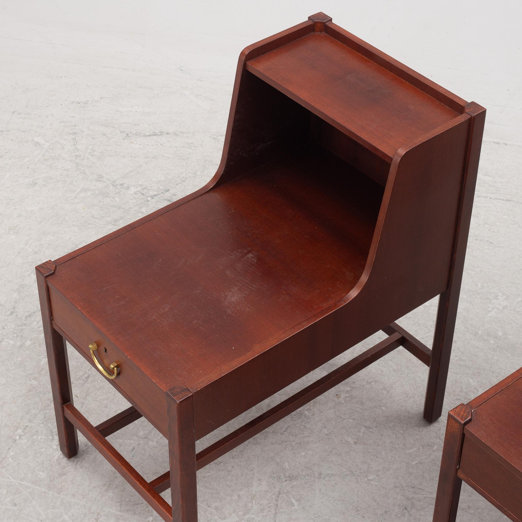 A pair of bedside tables, Nordiska Kompaniet, Sweden, 1950's.