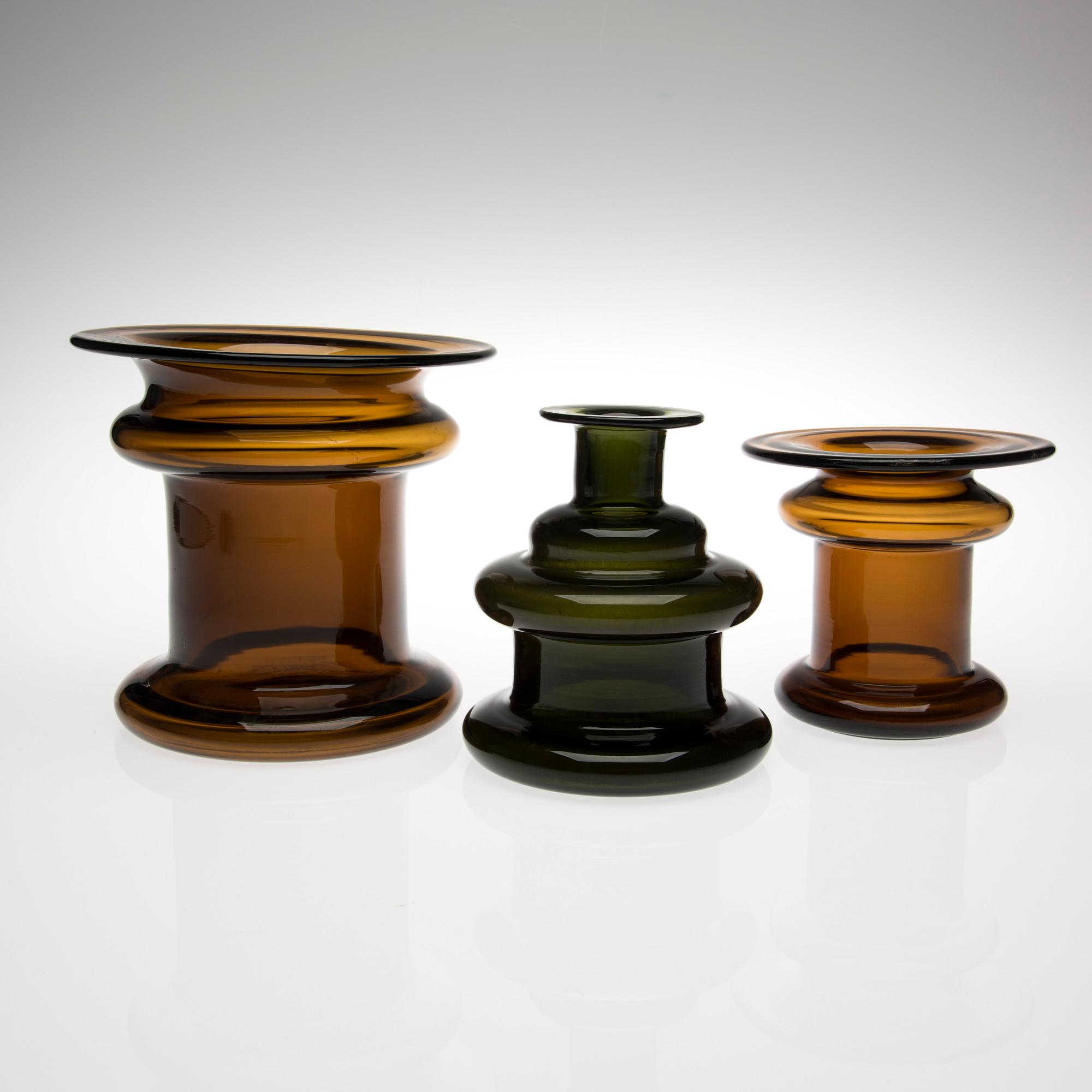 VAS, 3 st, glas, "Novitas", Timo Sarpaneva, Iittala, signerad TS.