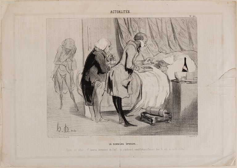 HONORÉ DAUMIER, among others,  lithographs, 9, stamped signature.