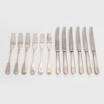 A 30-piece set of silver cutlery, St. Petersburg, Vyborg and Helsinki 1873-1920.