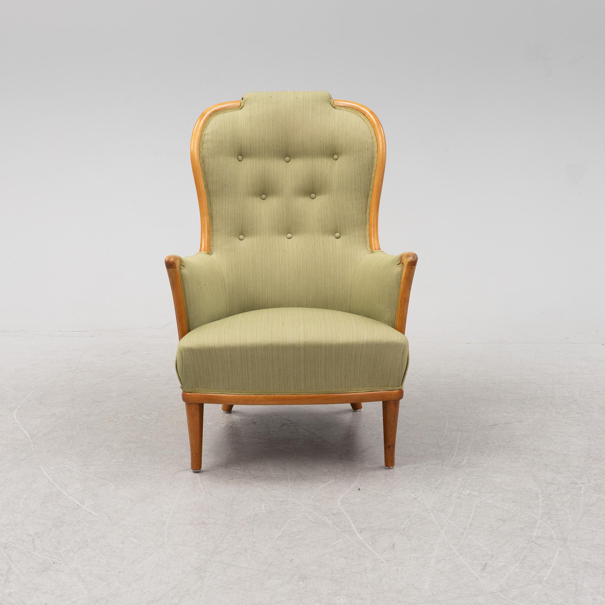 Carl Malmsten, a 'Vår Fru' lounge chair from Bodafors, Sweden, 1960's.