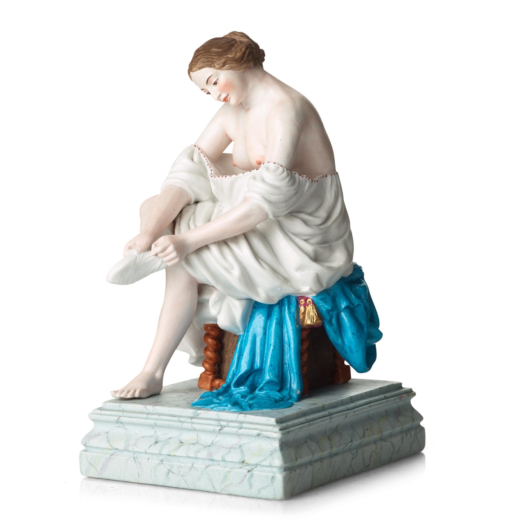 FIGURIN, porslin. Gardner, Ryssland, omkring år 1900.