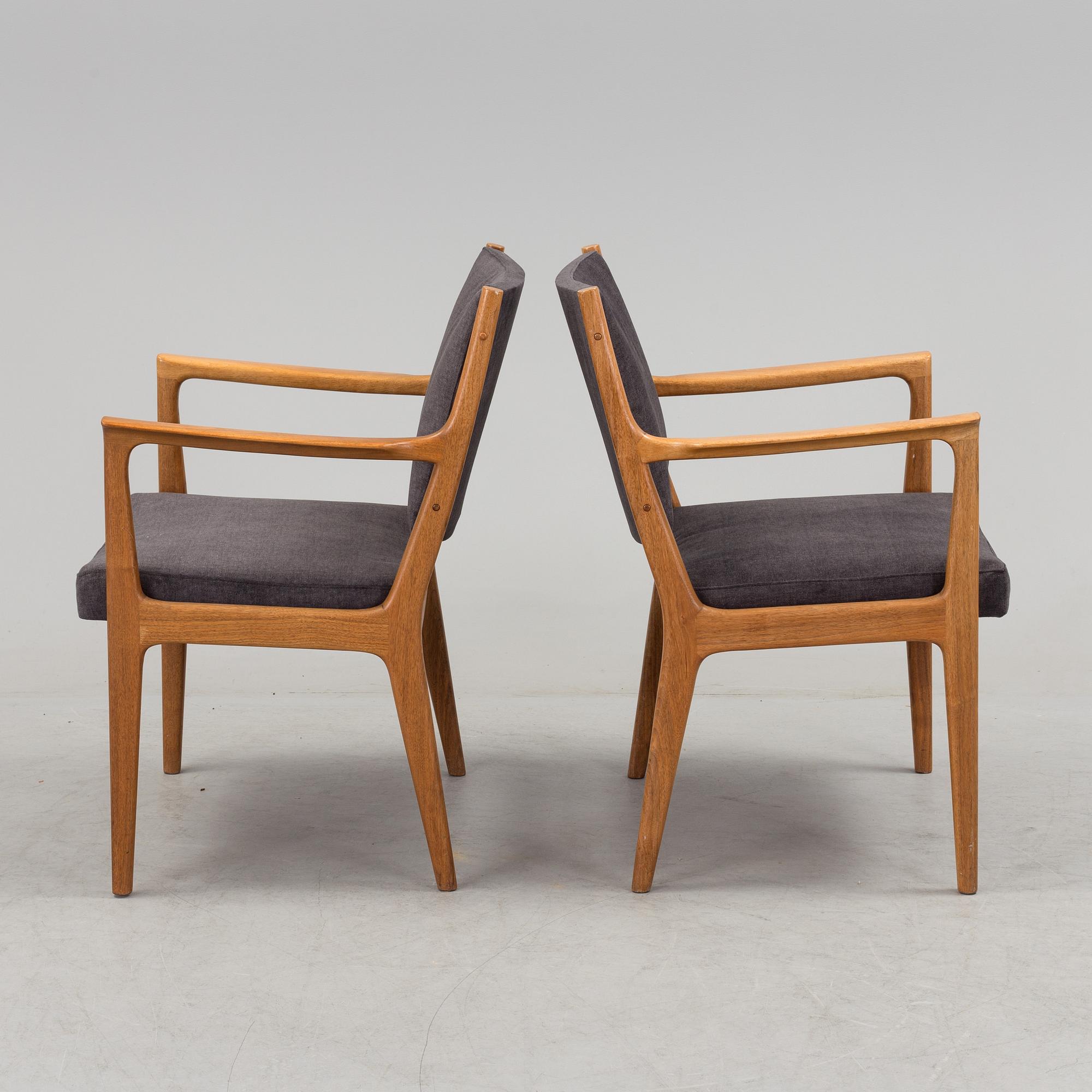 A pair of armchairs by Karl Erik Ekselius, JOC, Vetlanda, 20th century.