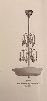 Erik Tidstrand & Edward Hald, ceiling lamp, model "27779", Nordiska Kompaniet and Orrefors.