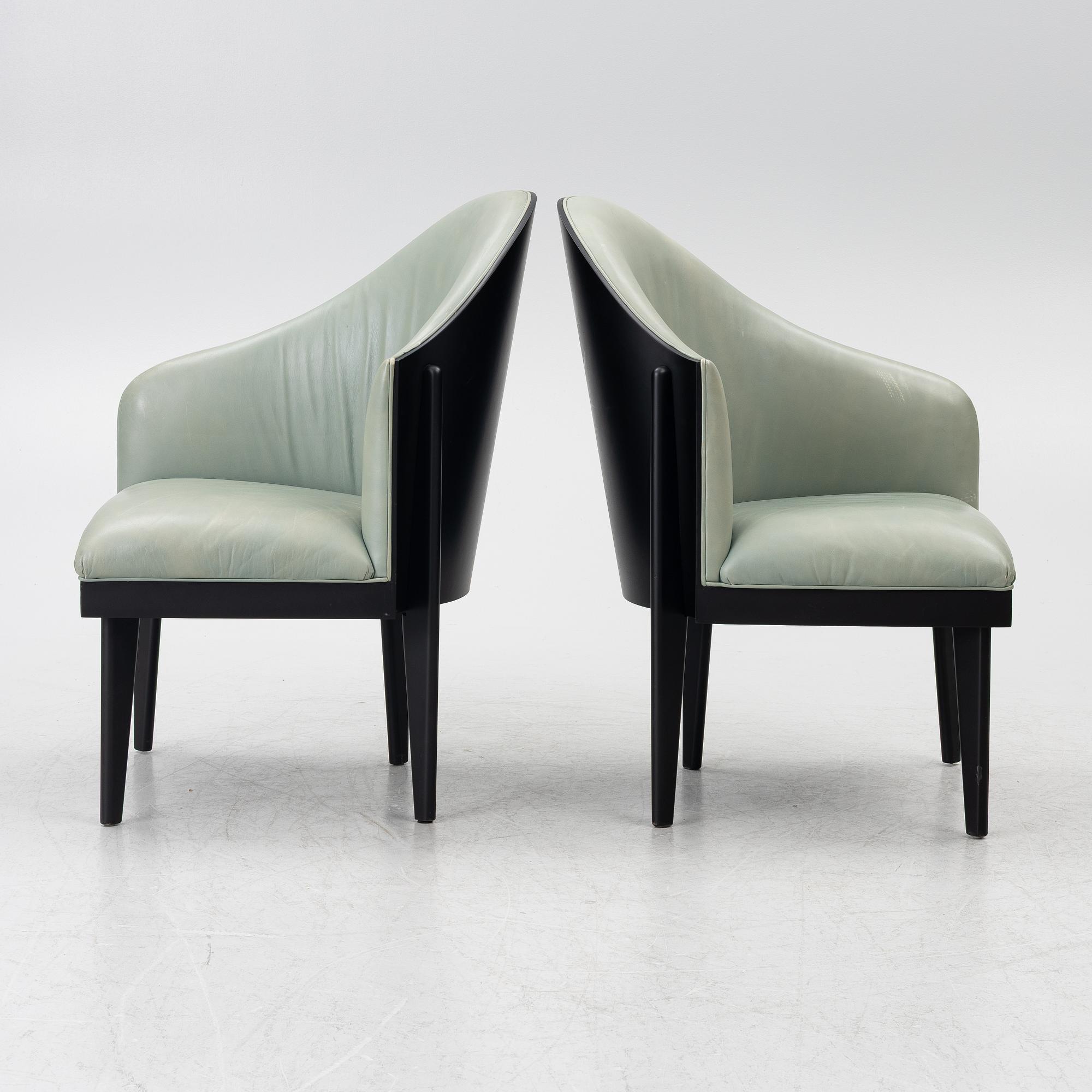 Pierre Sartogo & Nathalie Grenon, a pair of 'Toscana' lounge chairs, Saporiti Italia, 1980's.